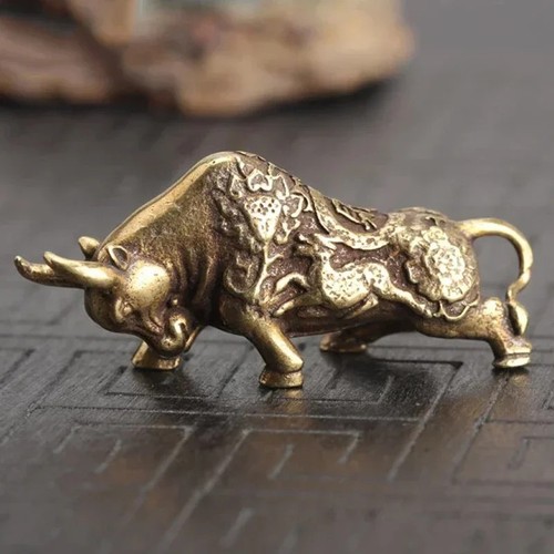 Brass bull statue - brass, copper