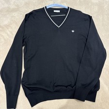 Dior Men’s Black 100% Wool V Neck Jumper Size Large Excellent Condition!