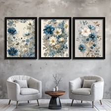 Set of 3 Floral Wall Art