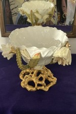 Antique Moore Bros. Porcelain “Cactus” Gilt Footed Planter/Vase c.1890