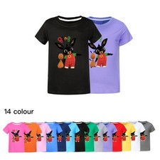 Boys Girls Bing Rabbits T-Shirt Kids Casual Cotton Summer Short Sleeve Tee Tops