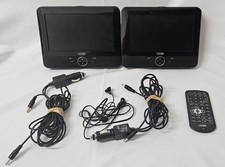 Twin Logik L7DUAL M11 Portable DVD Player 2 Screens With Leads And Remote WORKIN