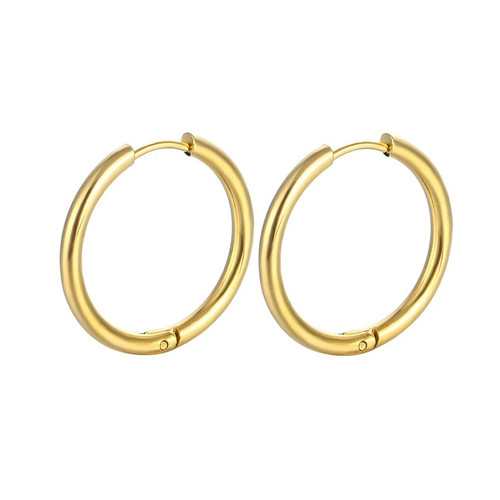 9ct gold sleeper hoop earrings - 9ct,