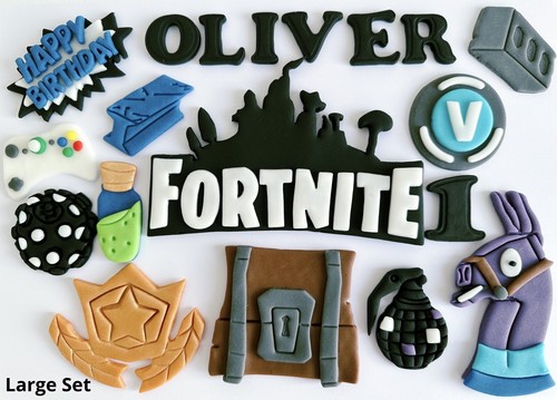 Edible fondant fortnite cake - fortnite,
