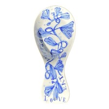 ANTHROPOLOGIE BLUE WHITE Floral Spoon Rest by Ruan Hoffmann, Love Eat Dream