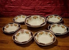 Royal Alfred Meakin Set of 6  Soup Bowls Serving Bowl 1930s antique cobalt blue 