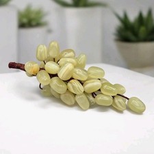 Vintage Handcrafted Onyx Jade Grape Cluster, Decorative Polished Natural Stone