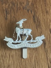 The British Royal Warwickshire Regiment Silvered Commemorative Cap Badge