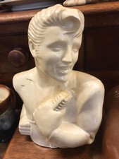 Vintage c1950s Elvis Presley Plaster Bust 13inch Rock and Roll Music Interest