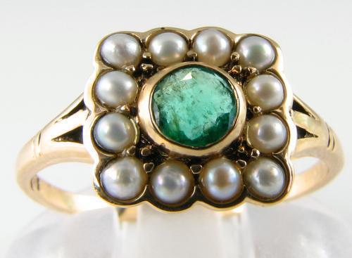 Dainty 9ct gold emerald - gold, &