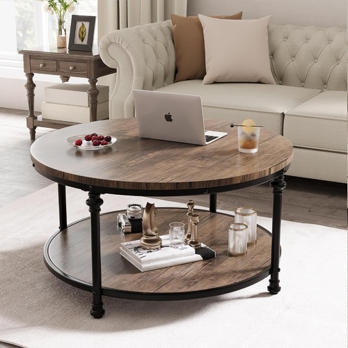 Round coffee table tier - round, 2‑tier