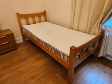 pine wood single bed frame