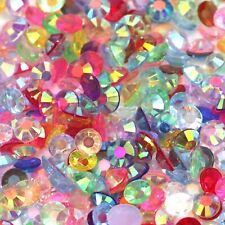 2 - 6mm Crystal Flat Back AB Iridescent Rhinestones Nail Art Festival Face Gems