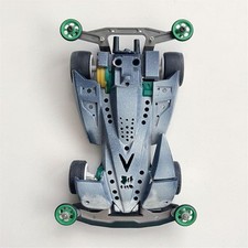 Mini 4WD Blue Silver Gradient #17 with Motor - Used, Vintage Toy Car