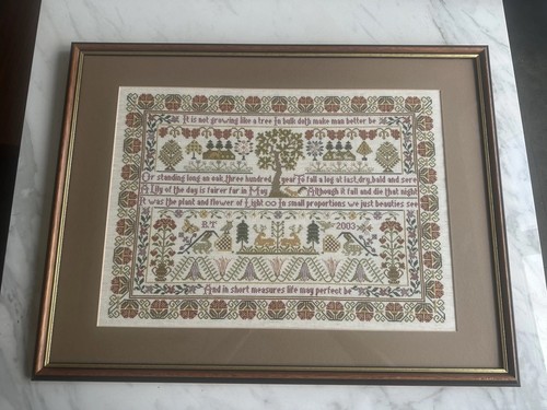 Vintage framed cross stitch - framed,