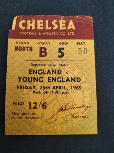 Vintage match ticket england - match,