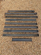 Vintage 1920s Reclaimed Antique Cast Iron Gutter Set + Original Brackets, Black