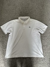 Mens Lacoste Polo T-Shirt, Size XL, White, Short Sleeve, Collared, Sport, (S3)