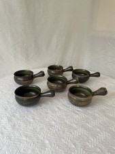 6 Handled Soup Bowls Iden Pottery Handmade Rustic Glazed Ceramic Serving Dishes