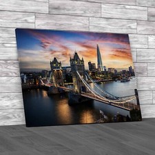 Captivating Sunset View Of Tower Bridge London Canvas Print Large Picture Wall