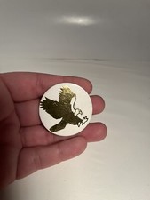 Vntg POG 1990s Bald Eagle America Mascot Foil Gold Cap Milk Bottle Top Toy HTF