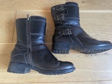 UGG BROWN LEATHER WILCOX BIKER BOOTS UK 6 EU 39 VGC