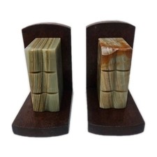 Book bookends  hand-carved