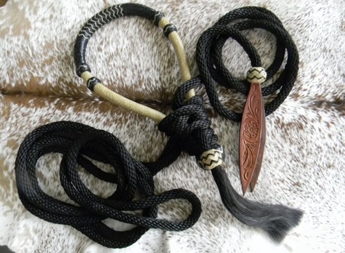 Natural rawhide bosal with - natural,