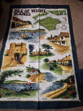 Vintage Tea Towel Isle Of Wight Scenes Souvenir Teatowel 100% Cotton