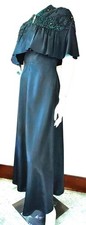 VTG 1940s Striking Old Hollywood Evening Gown and Original Cape Glamour Girl!