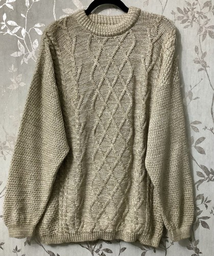 Mens cable knit - sweater, large