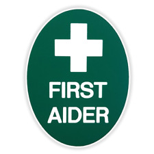 FIRST AID ENGRAVED OVAL PIN BADGE WORK GROUP NURSERY BAR STAFF CLUB HOSPITALS