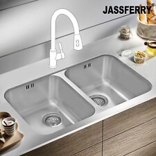 JASSFERRY Premium Undermount Stainless Steel Kitchen Sink 2 Bowl 750x440 mm