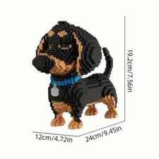 Building Blocks Set Dog Model Dachshund Animal Figure Puppy Toy Gift 2100pcs