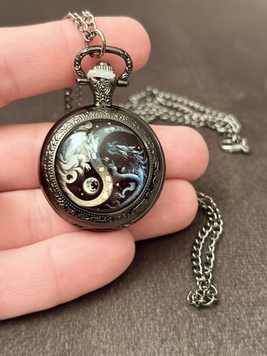Dragon yin yang pocket watch - dragon,