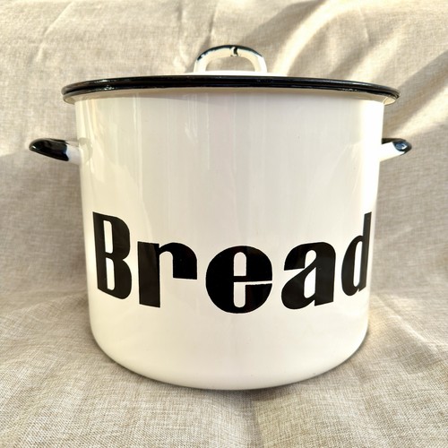 Vintage enamel bread - bread, bin