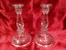 PAIR OF VINTAGE CLEAR GLASS