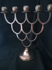 Antique Brass Quercus 5 Branch Candlabra Original Dutch Made.30cm