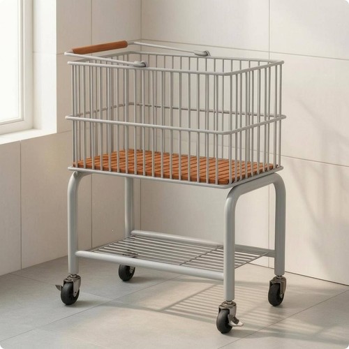 Wire laundry basket trolley - wire,