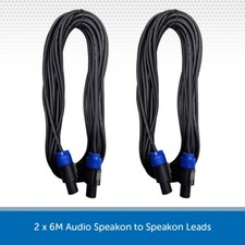 2 x 6M Audio Speakon to Speakon Leads Speaker Cable PA DJ Disco Studio