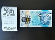 D*Face White King Charles £5 Note - Cash Is King. Very clean note