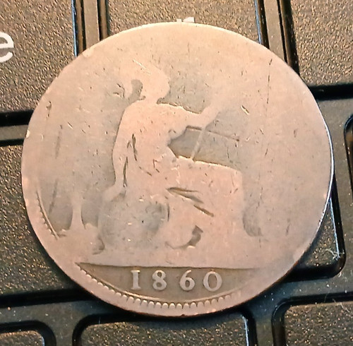 1860 victoria one penny - one,