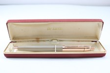 Vintage BIRO DeLuxe Grey Ballpoint Pen, Rose Gold Trim (Original Case)