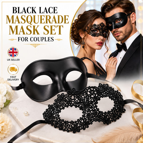 2pcs black lace - lace, masquerade