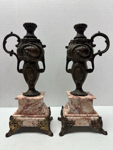 Antique french spelter vase - spelter,