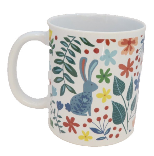 Blue rabbit mug ceramic - rabbit, 9.5