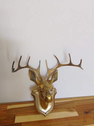 Vintage brass stag - vintage,