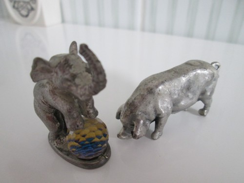 Vintage mini pewter elephant - pewter,