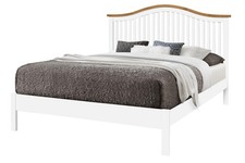 White & oak wood wooden bed