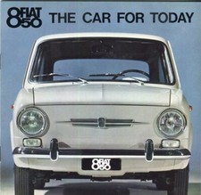 Fiat 850 Saloon UK market colour car sales brochure c.1965/66 small format